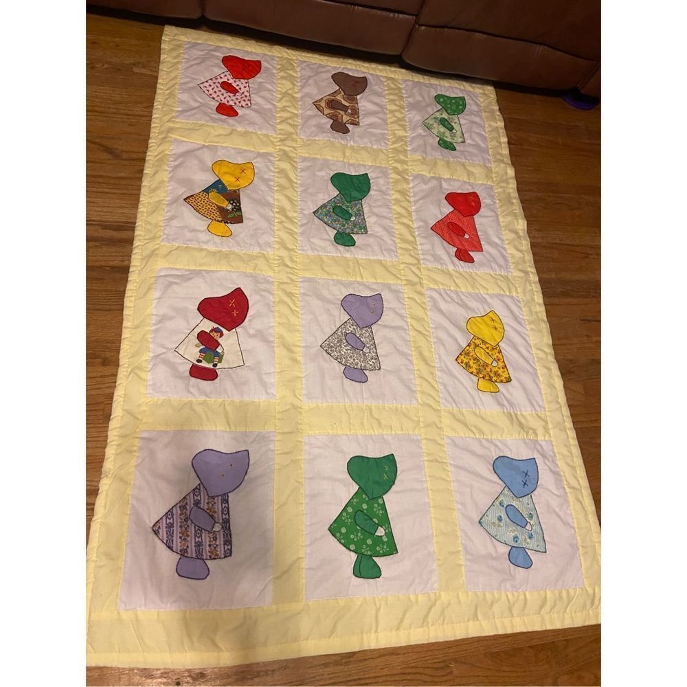Prairie‎ girl yellow quilt blanket 60x40”